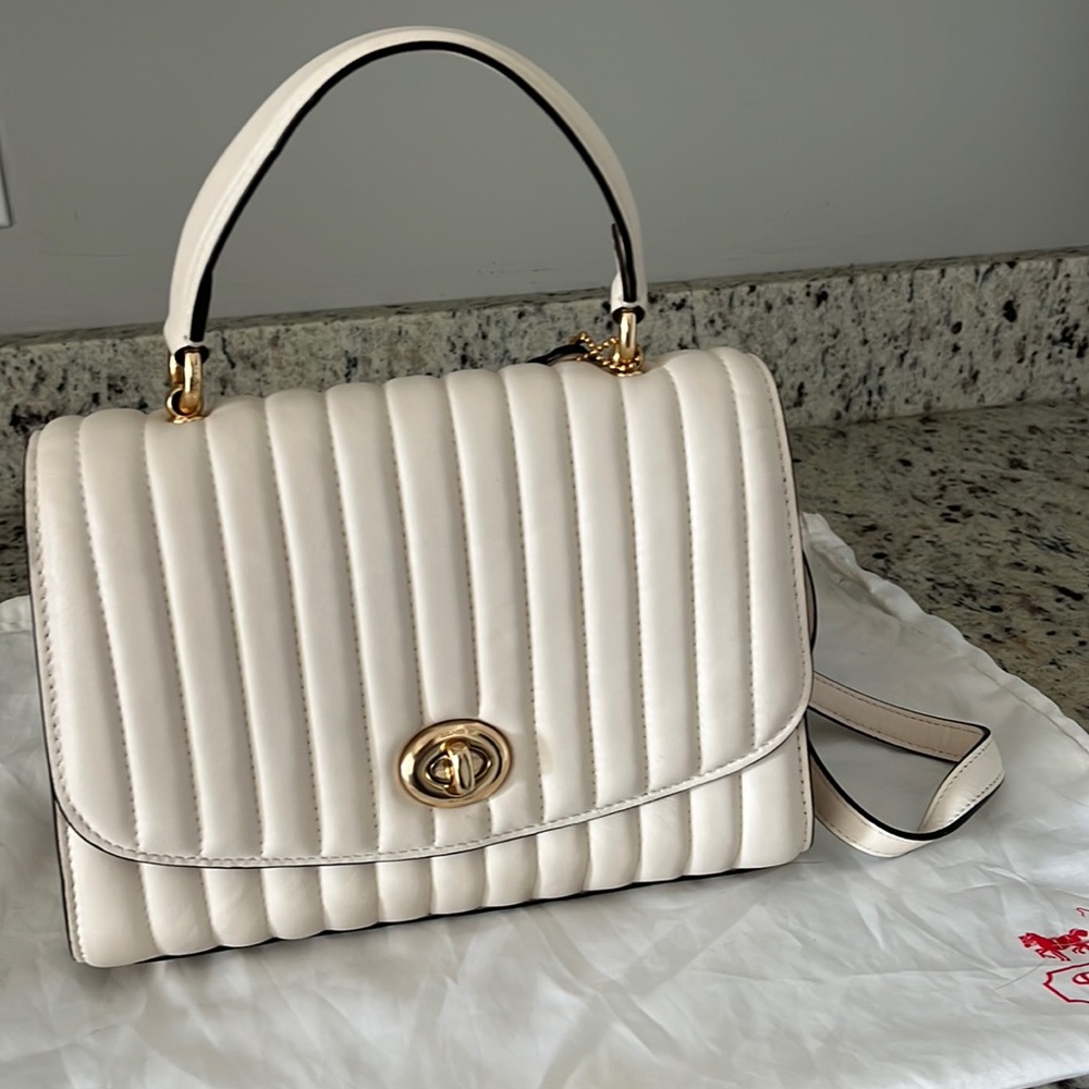 Coach Tilly top handle with linear quilting